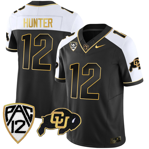 Travis Hunter Colorado Buffaloes College Football Gold Series Alternate Black Jersey