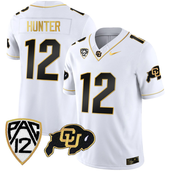 Travis Hunter Colorado Buffaloes College Football Gold Series White Gold Jersey