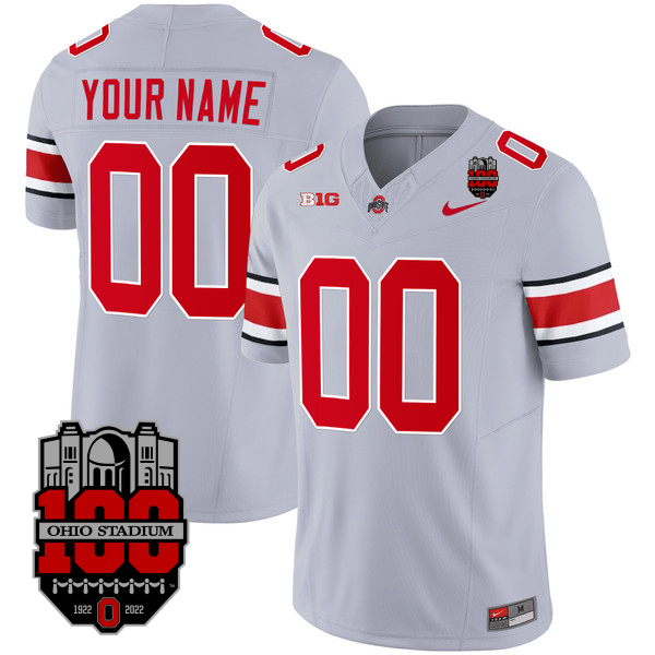 Ohio State Buckeyes Gray Alternate Custom Jersey w/ Patch Collection