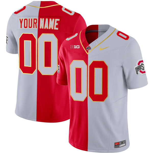 Ohio State Buckeyes Gold Version Stitched Custom Jersey – Split