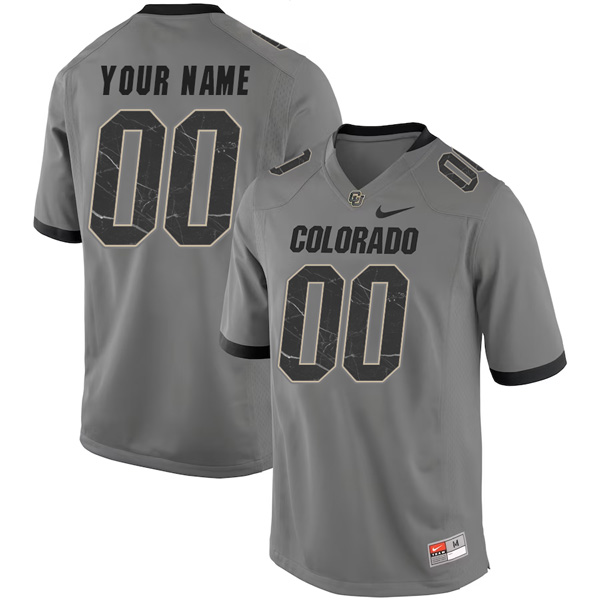 Custom Colorado Buffaloes Football Grey Alternate Jersey