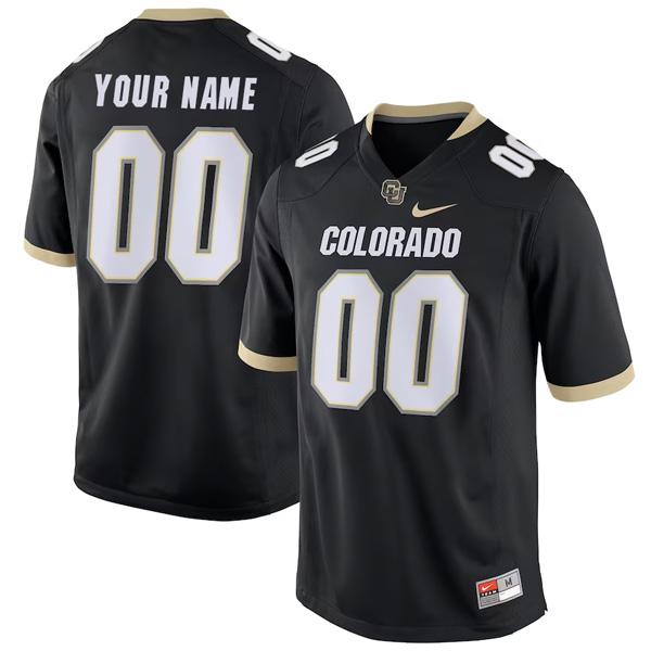 Custom Colorado Buffaloes Football Black Home Jersey