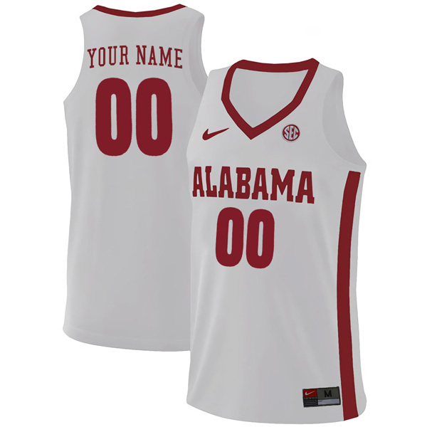 Alabama Crimson Tide College Basketball Custom White Game Jersey – All Stitched