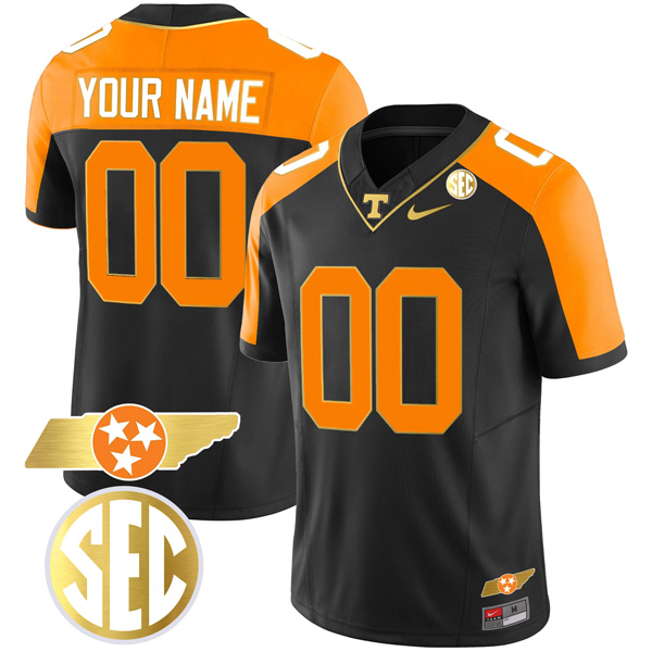 Tennessee Volunteers Gold Limited Custom All Stitched Jersey – Black Reverse