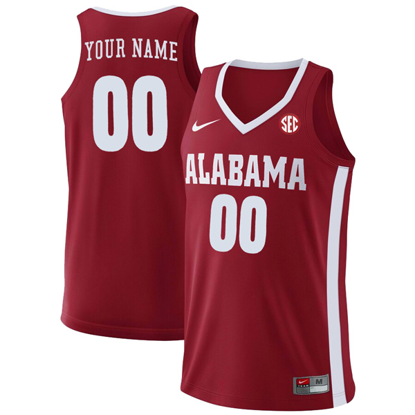 Alabama Crimson Tide College Basketball Custom Crimson Game Jersey – All Stitched