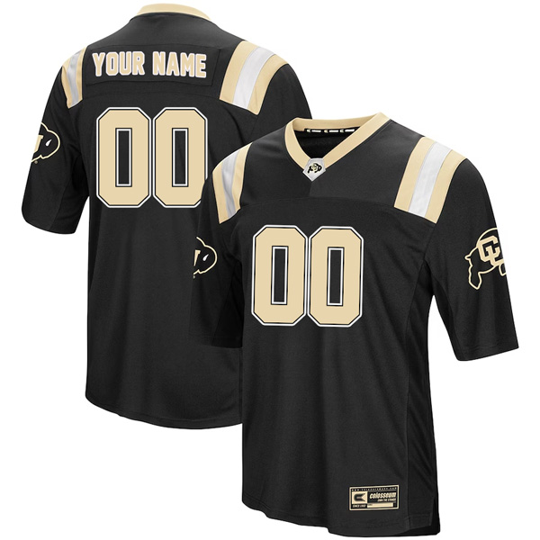 Custom Colorado Buffaloes Football Colosseum Black Foos Ball Jersey – All Stitched