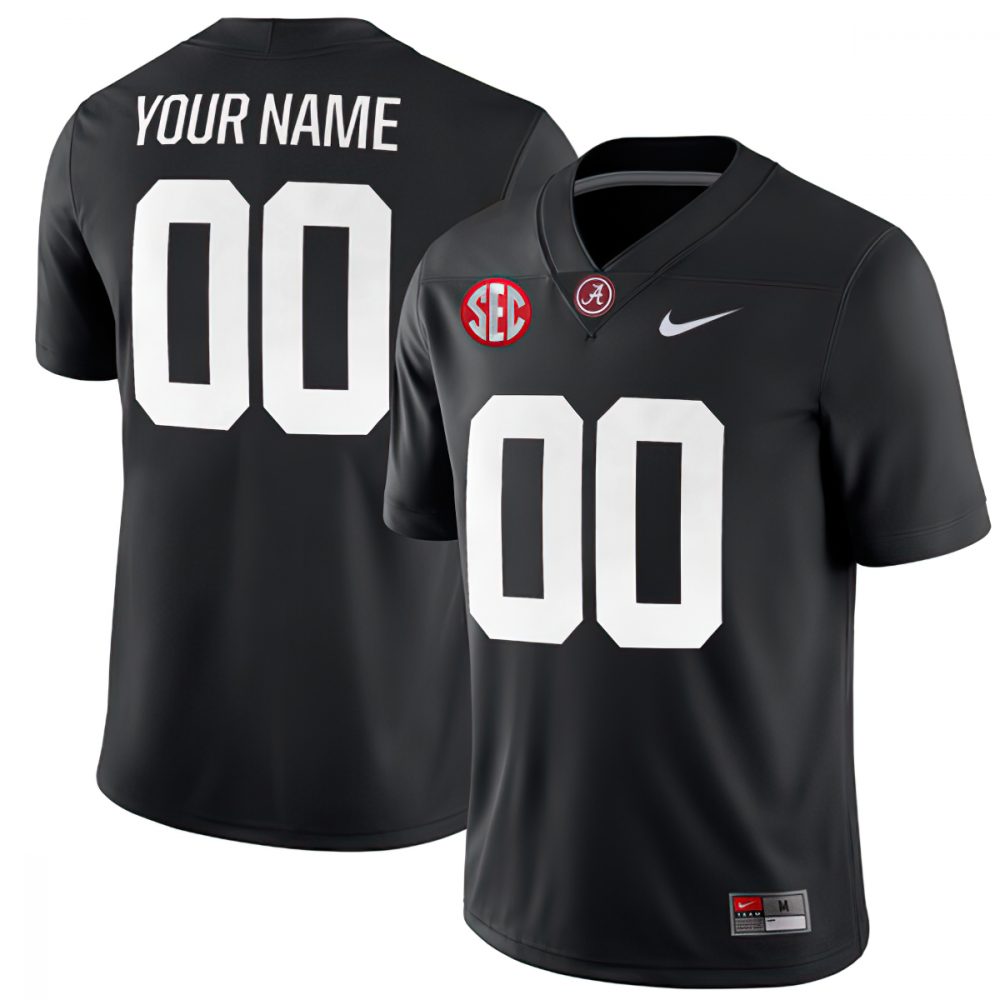 Alabama Crimson Tide College Football Custom Stitched Jersey Patch Collection – Black