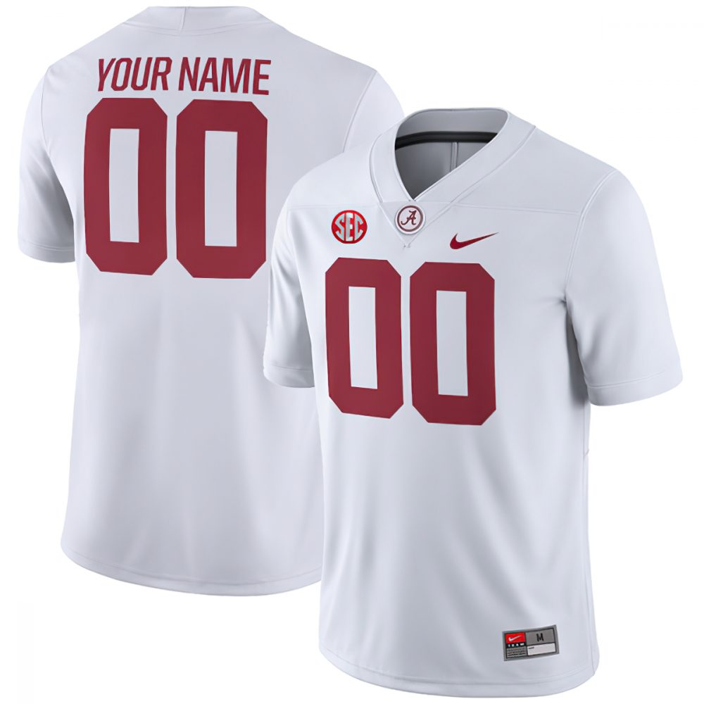 Alabama Crimson Tide College Football Custom Stitched Jersey Patch Collection – White