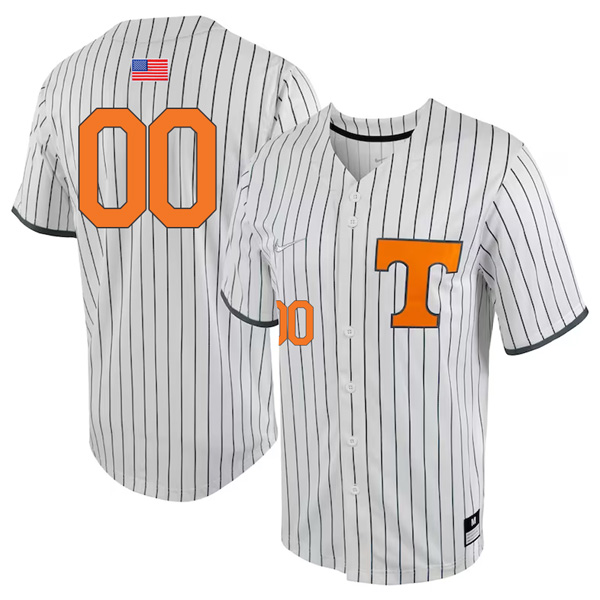 Tennessee Volunteers College Baseball Stitched Custom Number Jersey – Pinstripe