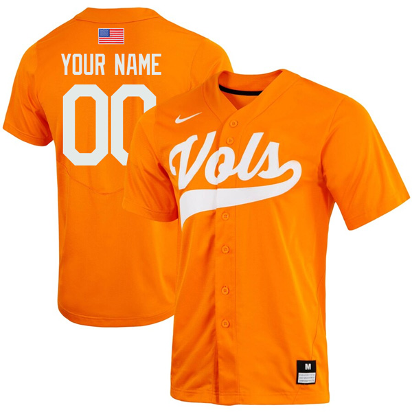 Tennessee Volunteers College Baseball Stitched Custom Name & Number Jersey – Orange