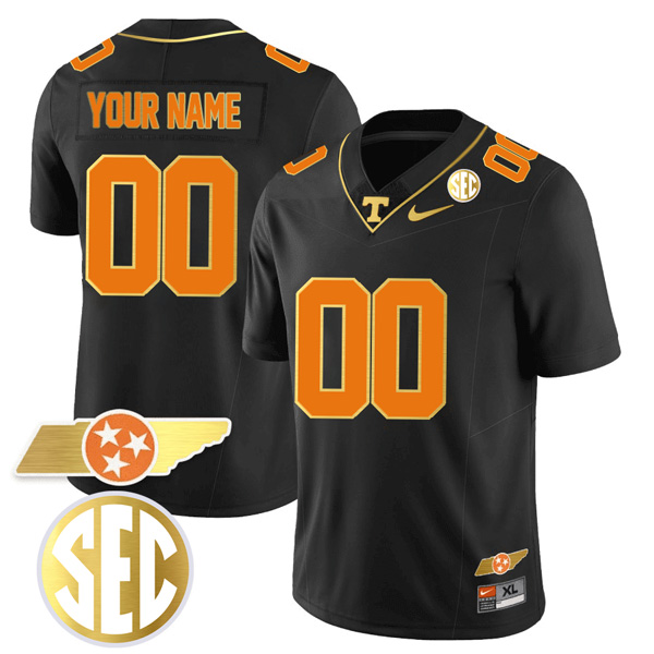 Tennessee Volunteers Gold Limited Custom All Stitched Jersey – Black