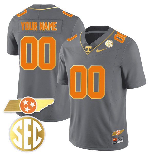 Tennessee Volunteers Gold Limited Custom All Stitched Jersey – Gray