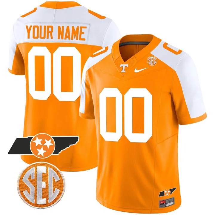 Tennessee Volunteers “Checkerboard” College Football Custom Stitched Jersey – Orange Alternate