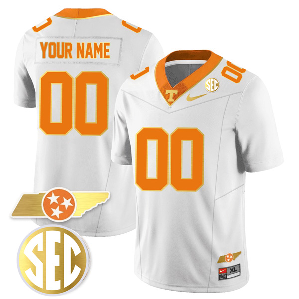 Tennessee Volunteers Gold Limited Custom All Stitched Jersey – White