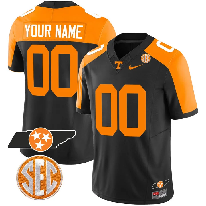 Tennessee Volunteers “Checkerboard” College Football Custom Stitched Jersey – Black Limited