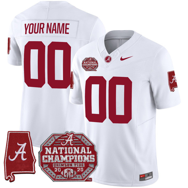 Alabama Crimson Tide Football F.U.S.E Version Stitched Custom Jersey – White