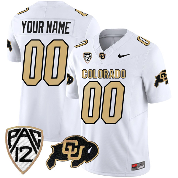 Colorado Buffaloes College Football Vapor Limited Stitched Custom Jersey – White