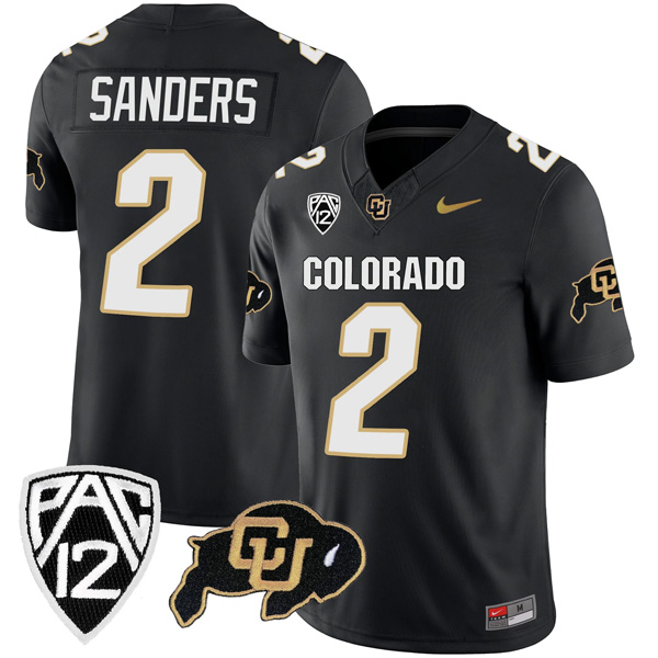 Shedeur Sanders Colorado Buffaloes College Football All Black Game Jersey