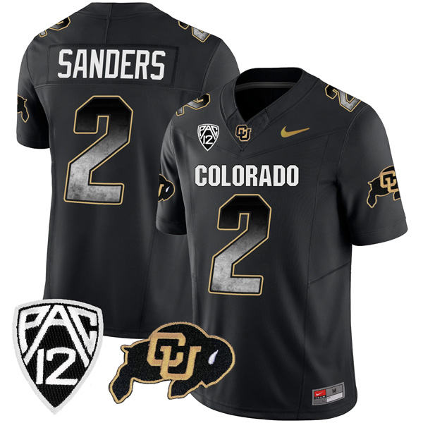 Shedeur Sanders Colorado Buffaloes College Football “Arch Smoke” Black Jersey