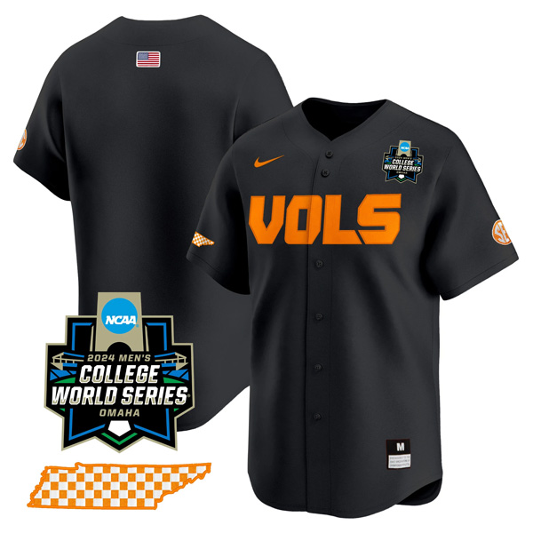 Tennessee Volunteers Blank College Baseball World Series Jersey – Black