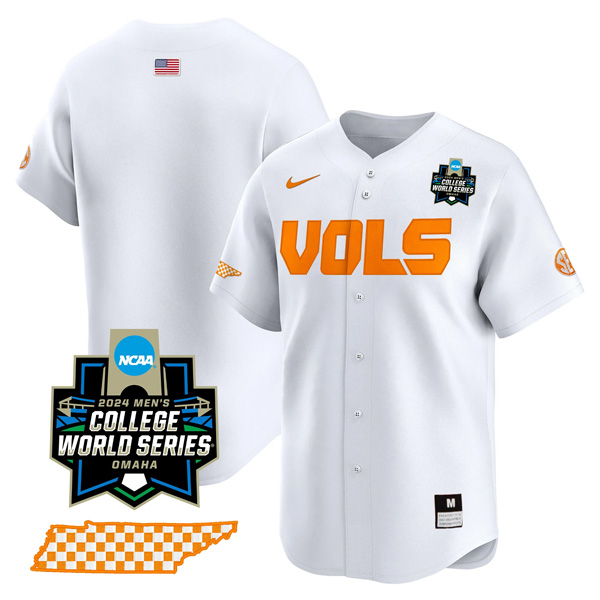 Tennessee Volunteers Blank College Baseball World Series Jersey – White