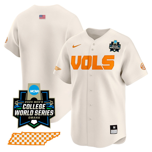 Tennessee Volunteers Blank College Baseball World Series Jersey – Cream