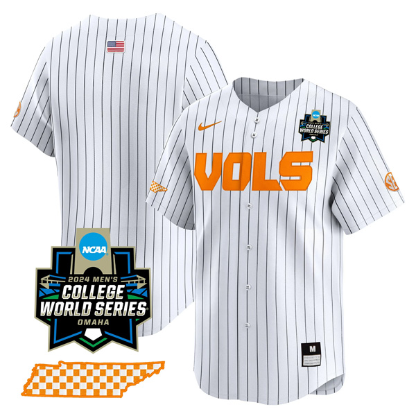 Tennessee Volunteers Blank College Baseball World Series Jersey – Pinstripe