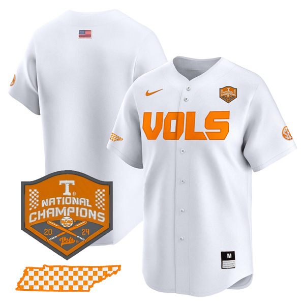 Tennessee Volunteers Blank College Baseball World Series Champions Jersey – White