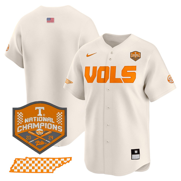 Tennessee Volunteers Blank College Baseball World Series Champions Jersey – Cream