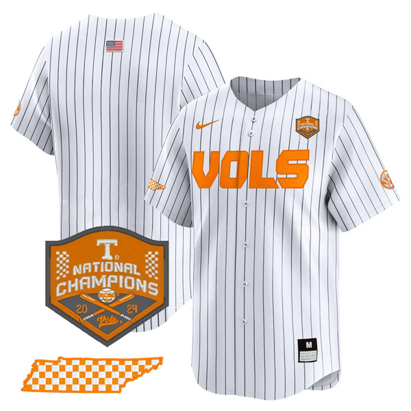 Tennessee Volunteers Blank College Baseball World Series Champions Jersey – Pinstripe