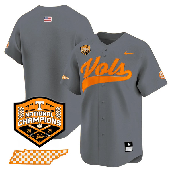 Tennessee Volunteers Blank College Baseball World Series Champions Jersey – Gray