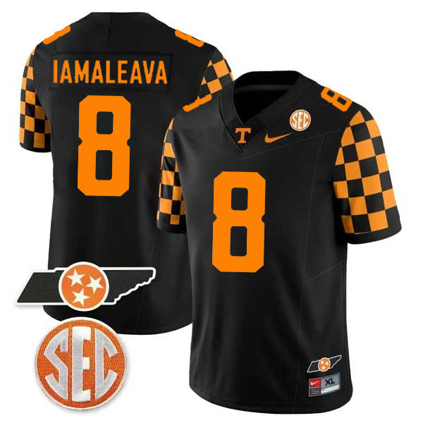 Nico Iamaleava Tennessee Volunteers Football Checkerboard Black Jersey