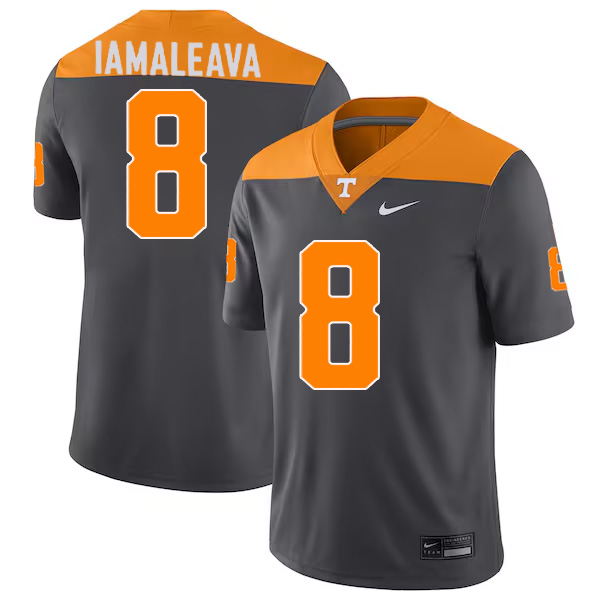 Nico Iamaleava Tennessee Volunteers Football Anthracite Game Jersey